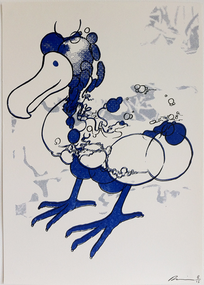 Russell Maurice_Blue Dodo_screenprint_42x29_5cm_8_15_signed